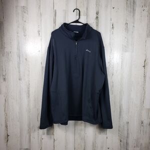 Mens ASICS dark gray quarter zip sweater size 2XLT